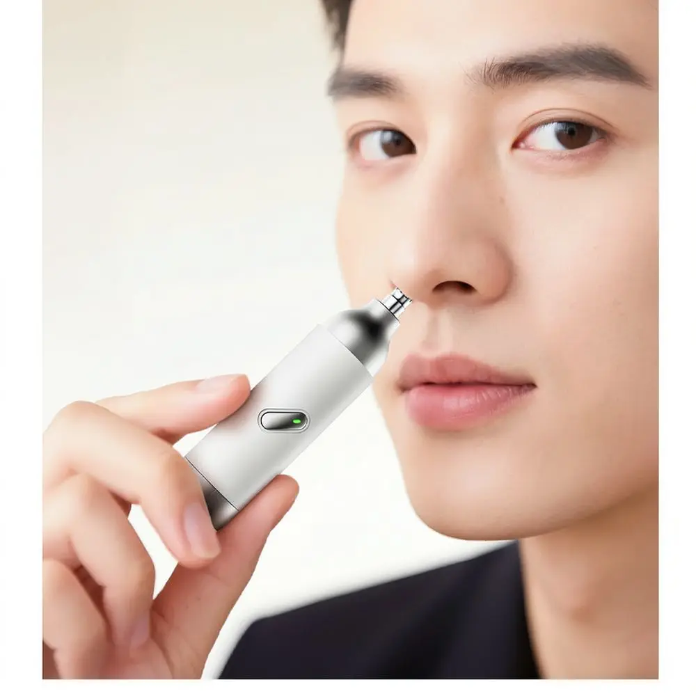 Portable Electric Nose Hair Trimmer Rechargeable Grooming Shaver Washable Facial Ear Hair Removal Clipper Tool