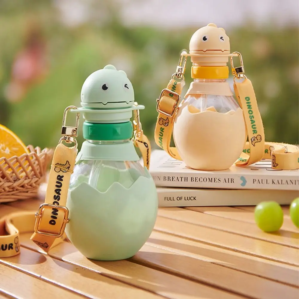 Cartoon Dinosaur Baby Water Bottle Cap 2 in1 Twist Cover Cap Bottle Replacement Lid Silicone Straw Straw Lid