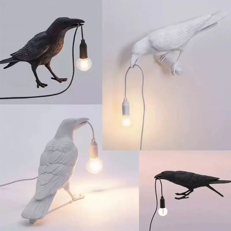 

Nordic Lucky Bird Table Lamp Bedroom Bedside Living Room Table Light Creative Resin Animal Lively Home Decor Lighting Fixture