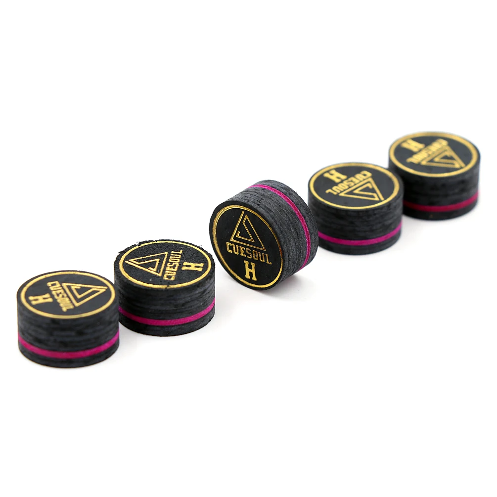 CUESOUL CSPCT020 6pcs/set 14mm 8 Layer Pigskin Pool Cue Tips for 13mm Pool Cue -- Hard view 5