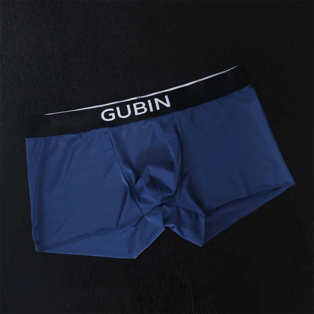 1 Stuk Sexy Heren Boxers Shorts Onderbroek Ijs Zijde Naadloze Zachte Bult Zakje Ondergoed Lage Taille Mannelijk Slipje