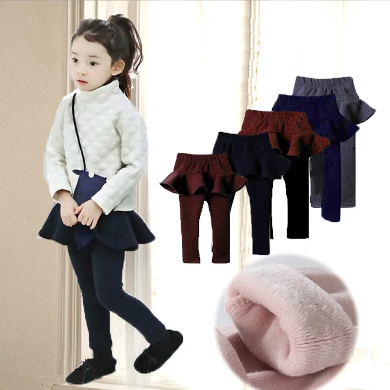 

Solid Color Girls Pants Kids Leggings 2-10Y Kids Clothes Cotton Girl Leggings Warm Baby Girl Skirt-pants Fashion Girls Clothes