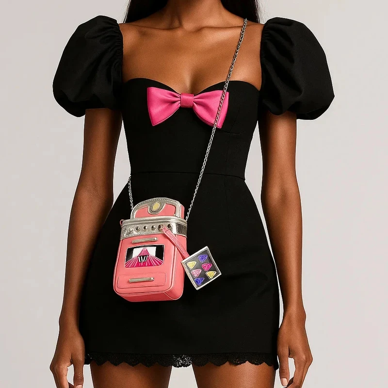 2026 Girls' Fashion Cylindrical Crossbody Bag Creative Personalized Small round Women's Bag Cute Fun Design New Arrival