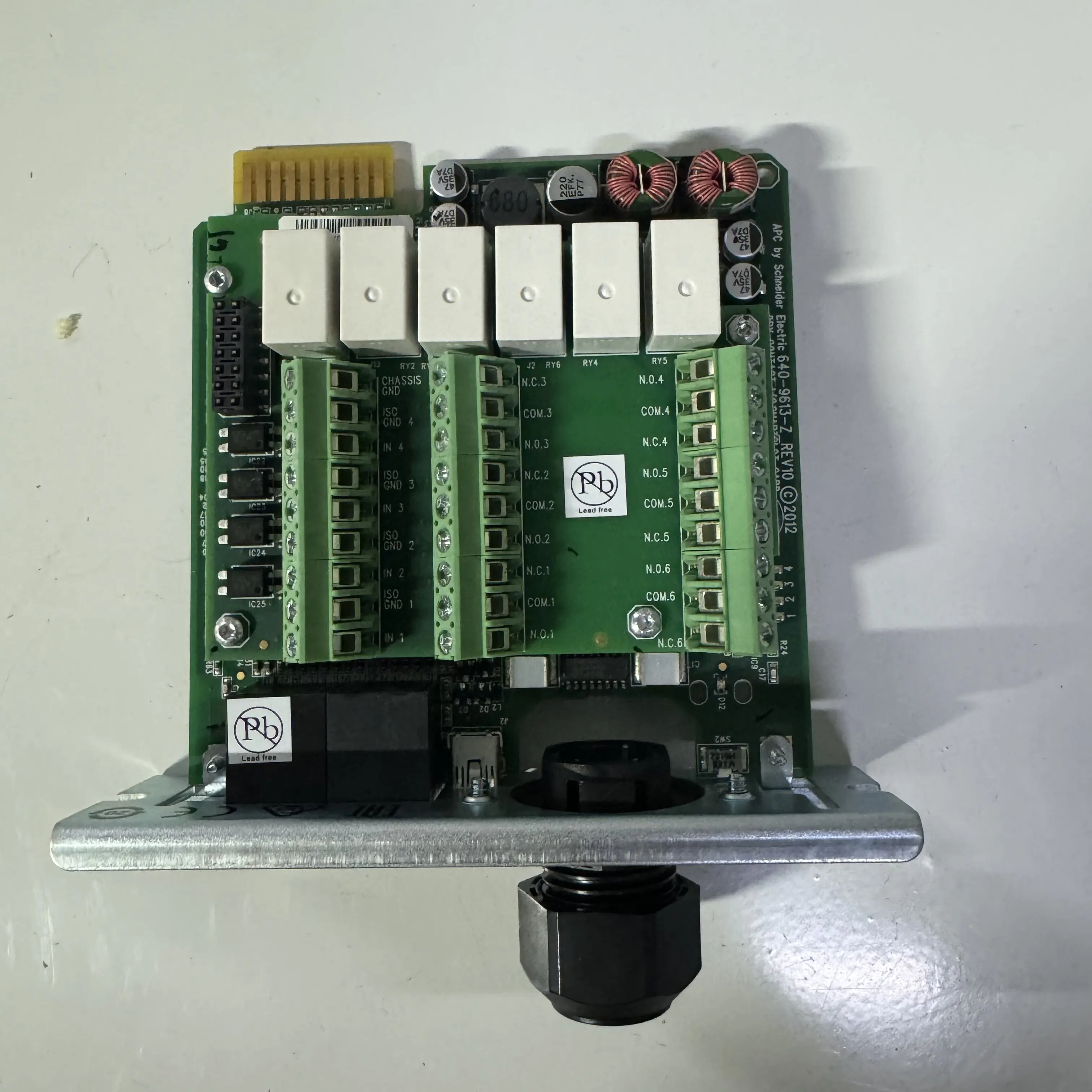 SCHNEIDER ELECTRIC AP9613 DRY CONTACT I/O SMARTSLOT CARD 640-9613-Z REV10