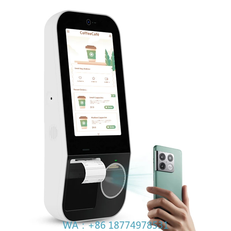 

System Machine Bill Payment with Printer and Scanner for Restaurant Canteen Self-Ordering Kiosk Queue Management