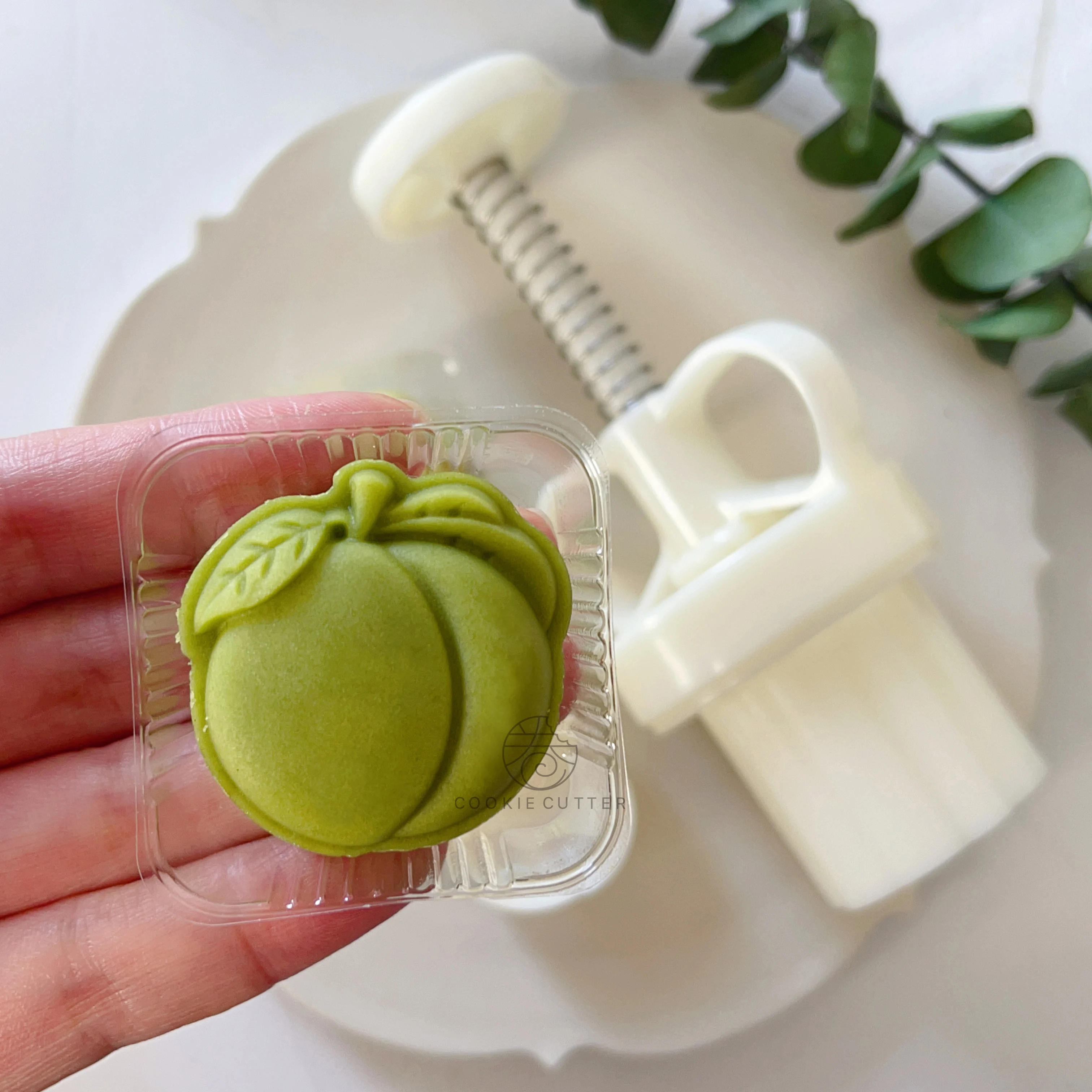 1Pc 25g Mini Mid-Autumn Festival Mooncake Press Mold Fruit Green Plum Shape Cookie Stamp Homemade DIY Pastry Equipment Tools