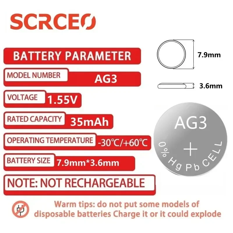 2-60PCS LR41 AG3 SR41 384 392 L736f L736c Batteries 1.5V Alkailine Button Batteries for Bow Sight Light Watch Thermometer