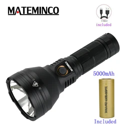 MATEMINCO MT70 6800 Lumen 5000mAh Battery USB Type C Rechargeable Flashlight Support 18650 26650 21700 Camping Lantern Torch