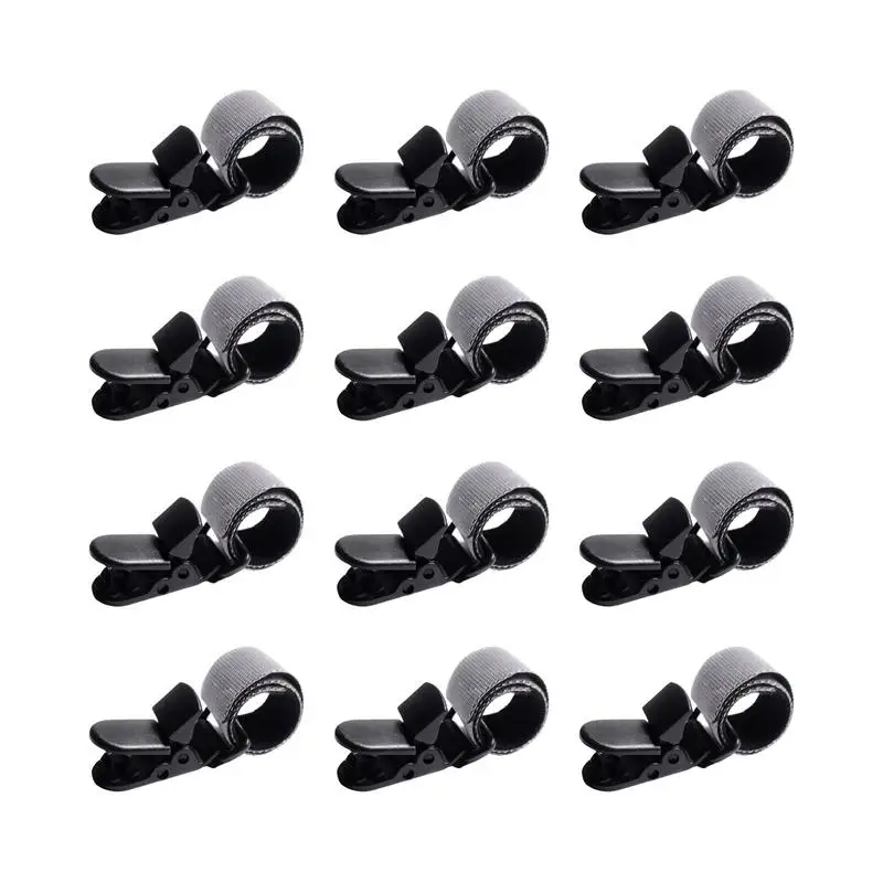 Yard Flag Clips 12 Pieces Flag Pole Clips Adjustable Anti-Wind Clamps For Indoor Outdoor Garden Backyard Project