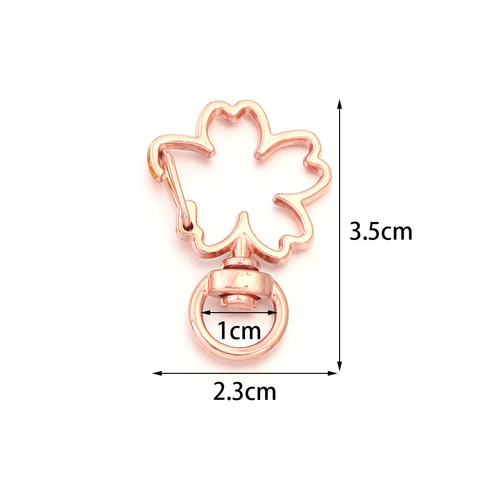 10pcs Flower Snap Hook Keychain Trigger Clips Buckles Alloy Lobster Clasp Hooks For Jewelry Making DIY Key Chains Ring Supplies image 2