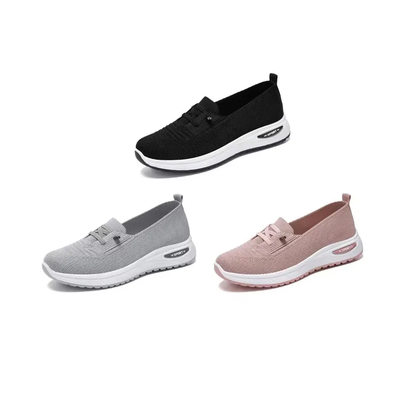 

Orthopedic Top Soft Loafer Shoes Sneaker Woman Lace Up Women's Breathable Knitted Mesh Slip-On Big Size Platform Trainers