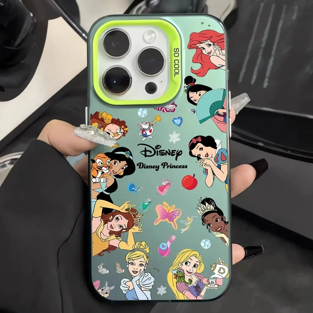 Custodia per telefono Disney Princess per iPhone 15 14 13 12 11 Pro Max X XS Max XR 12 13 Mini 7 8 Plus 13 12 Mini Cover morbida antiurto