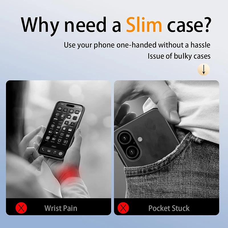 حافظة لهاتف آيفون 17 Air 17 16 Pro Max شفافة رفيعة للغاية من البولي بروبيلين غطاء خلفي ناعم لهاتف آيفون 16 Plus 16E