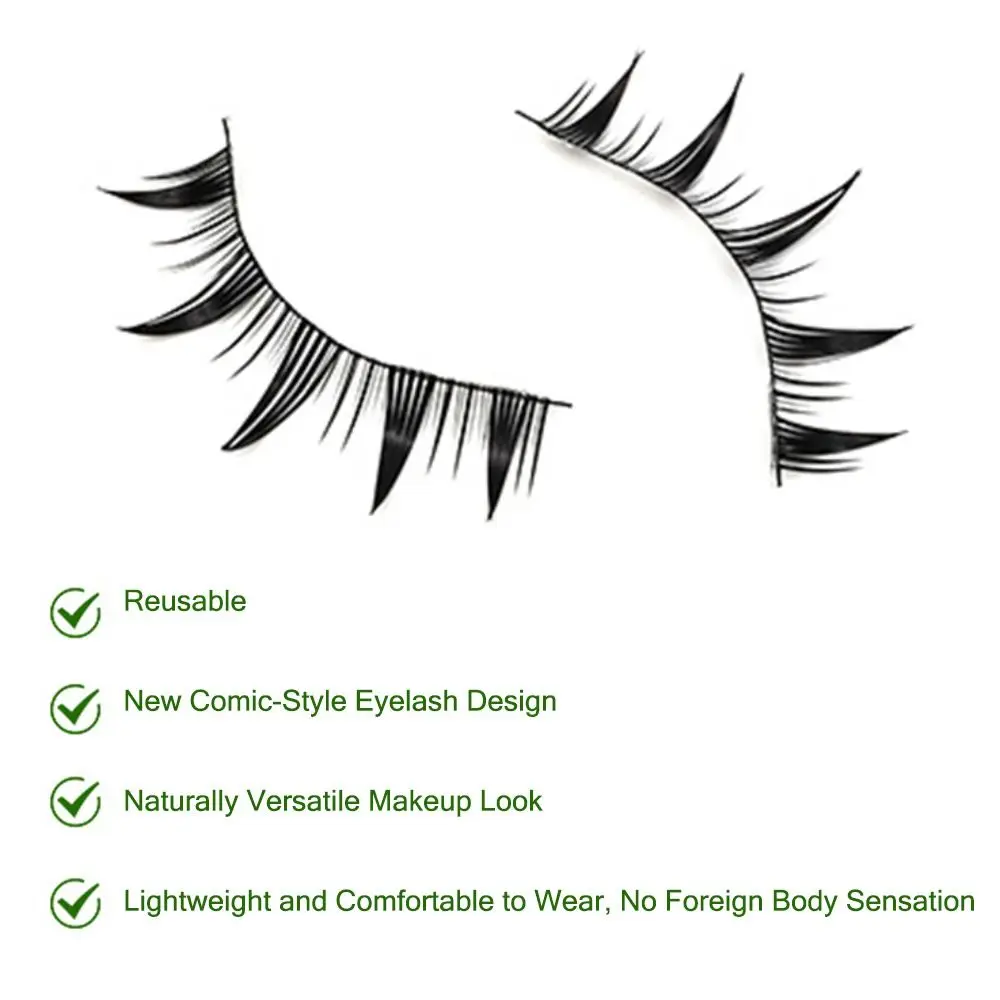 5/7 Pairs Fashion Natural Look Manga Lashes 3D Wispy Mink Lashes Japanese Style Spiky Lashes for Women