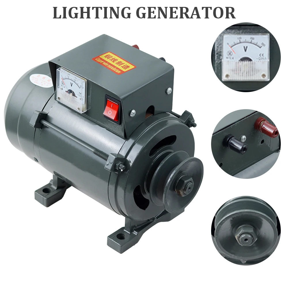High Power 220V  3500W/500W Small Pulley Type Permanent Magnet Lighting Generator Belt Type 220V Diesel Engine Copper Wire
