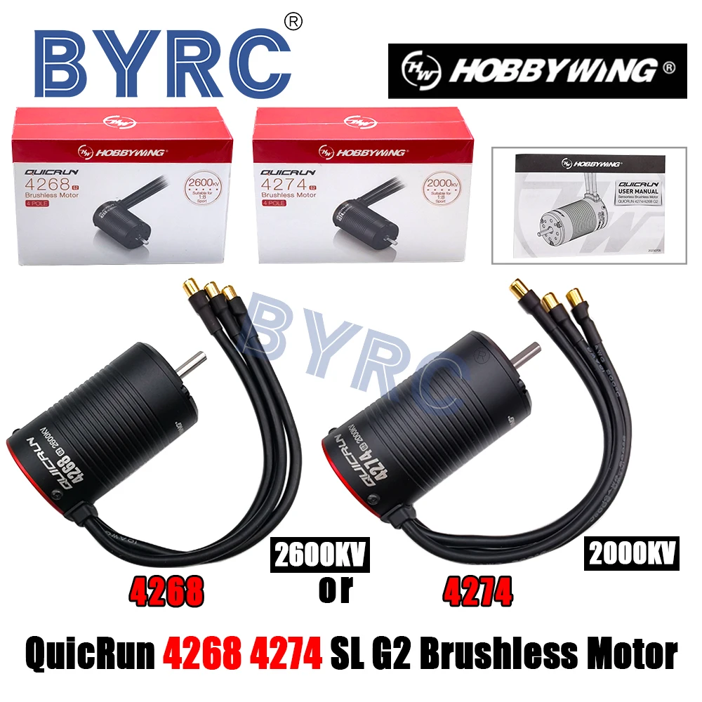 HobbyWing QuicRun 4268 2600KV 4274 2000KV SL G2 Sensorless Brushless Motor For 1/8th Buggy Truck Monster truck