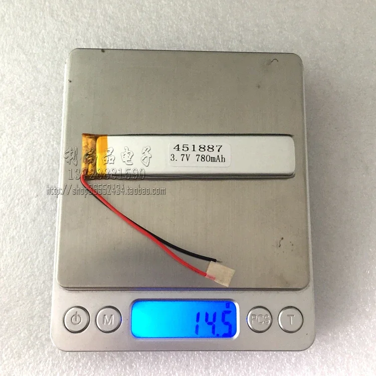 装飾用リチウム電池,3.7V,780mAh,小さなストリップライト,キーボード,スピーカー,451887