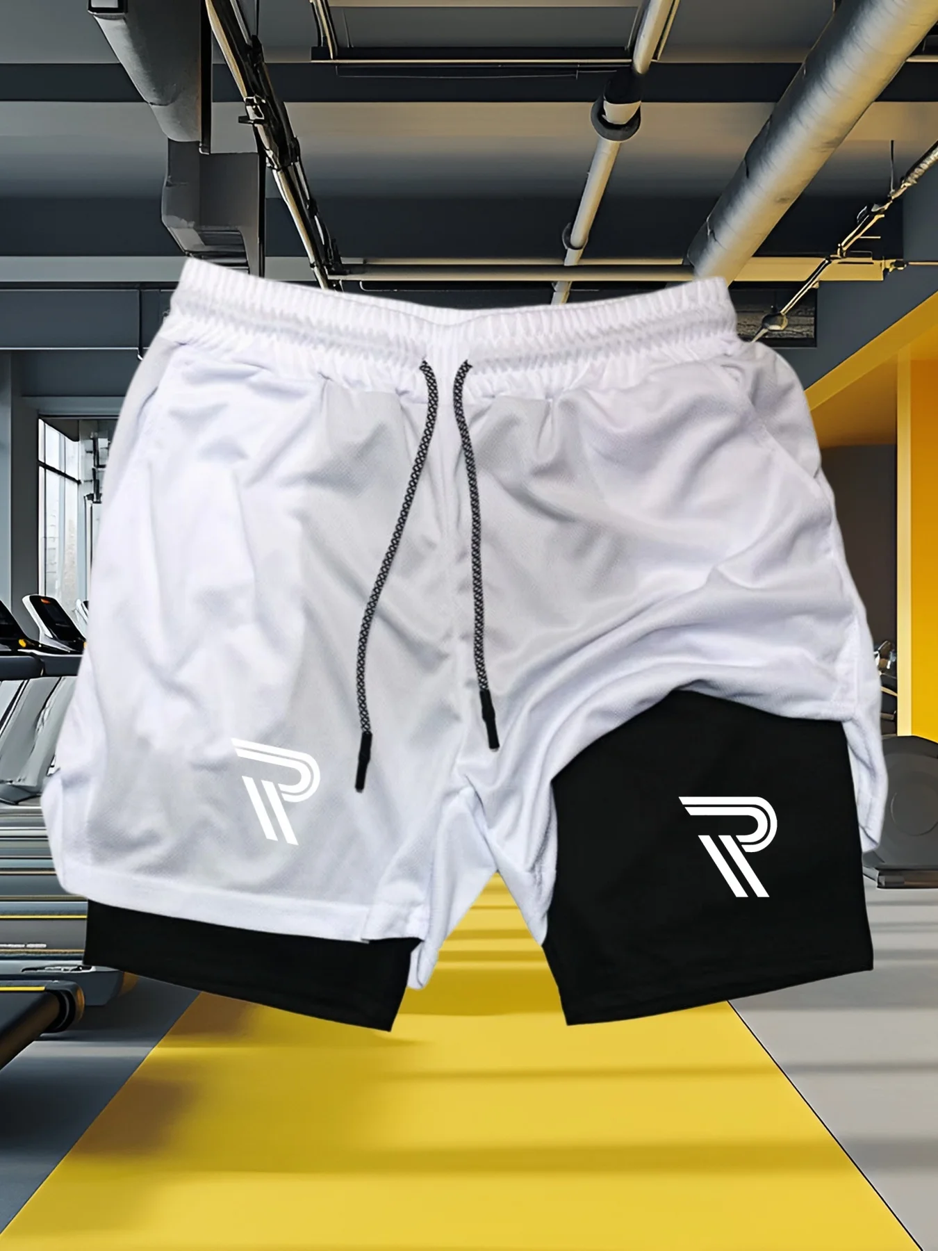 Men's summer shorts: double-layered, breathable indoor gym shorts, suitable for outdoor activities like running and basketball