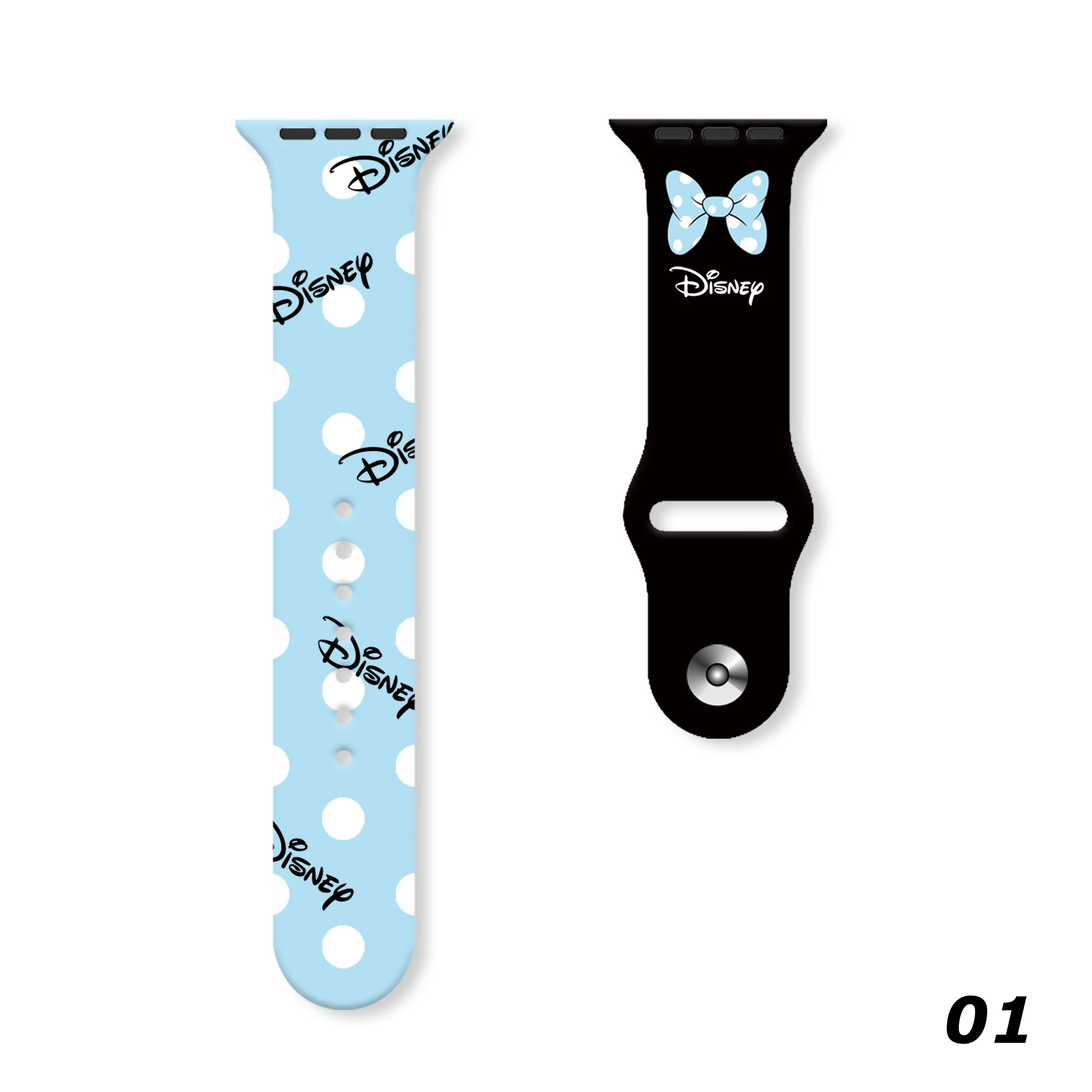 

Disney Dot Pattern Bowknot Strap for Apple Watch 11 10 9 Silicone Band Replaceable Bracelet for iWatch 46/44/42/41mm Watchband