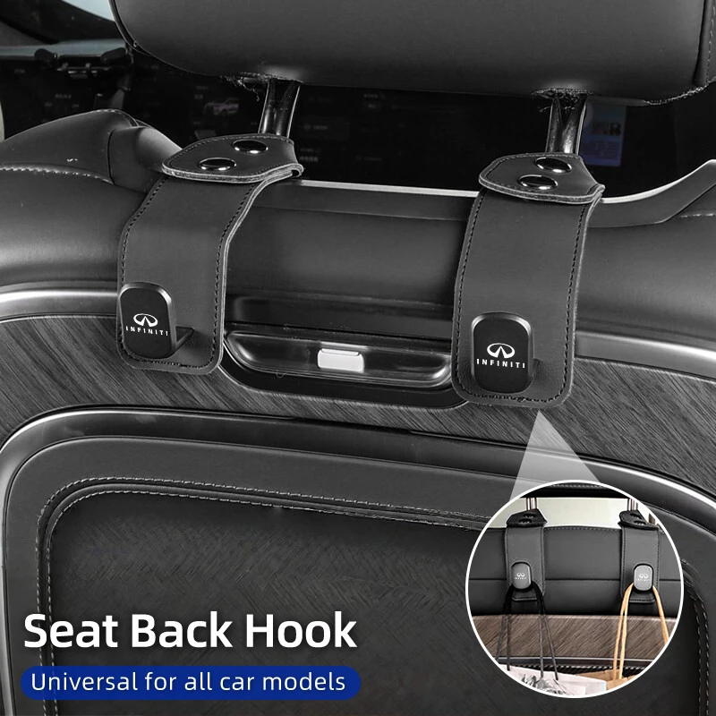 Universal Car Seat Back Hook Punch-Free Hanging Hook Interior For Infiniti Q50 FX35 Q30 G37 Q70 QX70 G35 Q60 QX50 QX60
