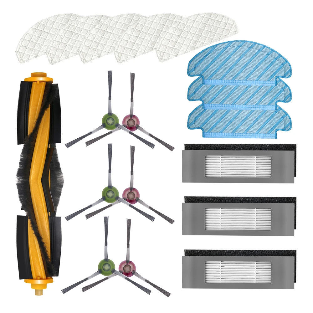 Cepillo lateral de filtro, juego de paño de mopa para Ecovacs Deebot Ozmo T8, piezas de aspiradora, accesorios para el hogar de repuesto