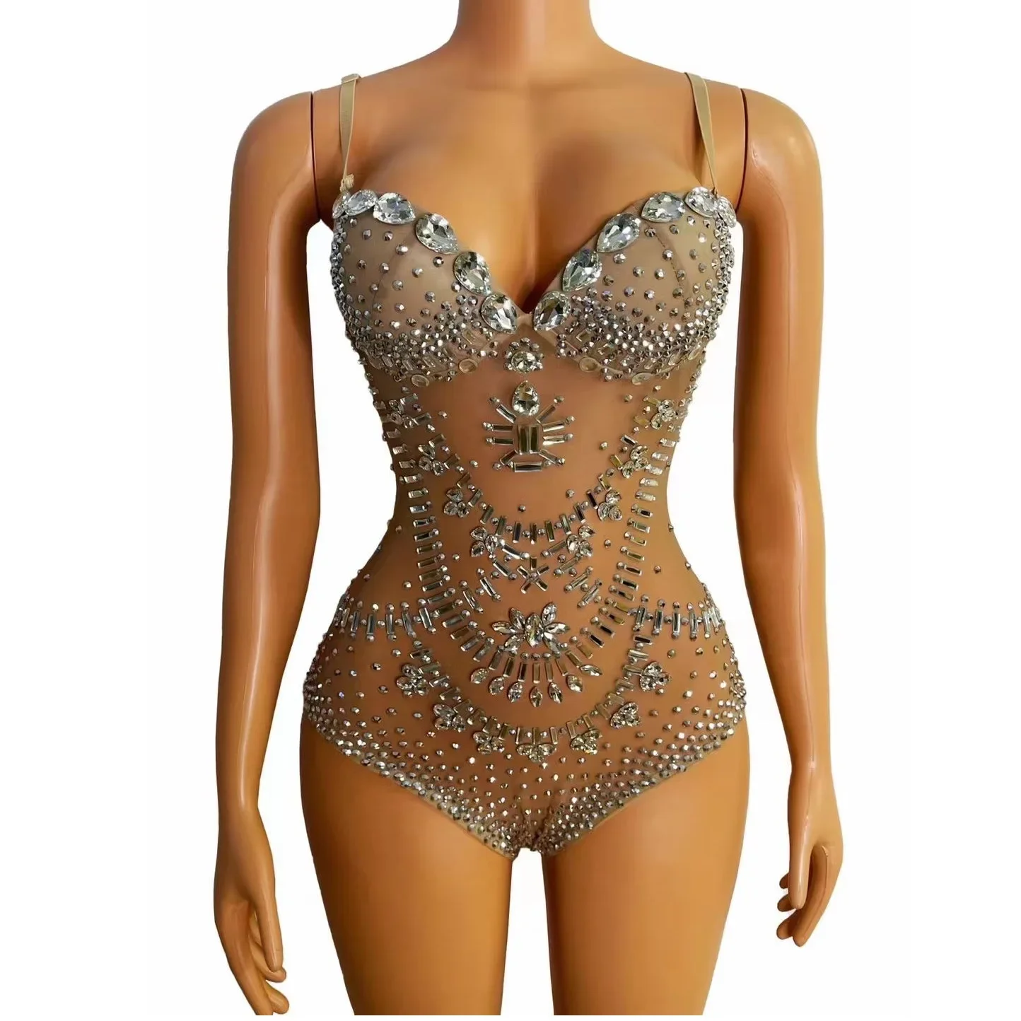 Mulheres strass cristal spaghetti cinta bodysuits, nu brilhando, boate, DJ roupas, baile de formatura, pole dance, trajes de palco, desgaste