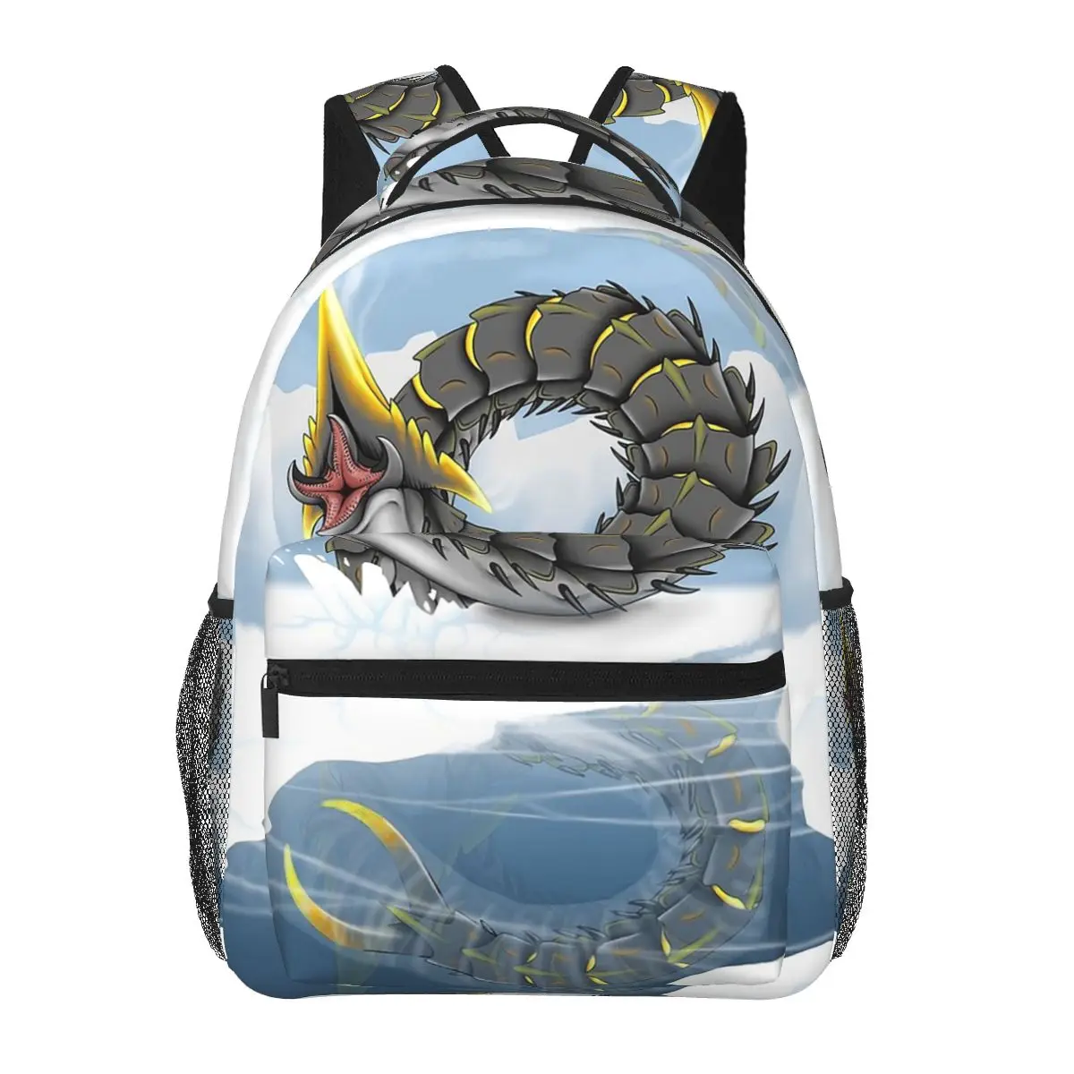 Ice Worm With Background Backpacks Boys Girls Bookbag Students School Bags Cartoon Kids Rucksack Shoulder Bag Large Capacity