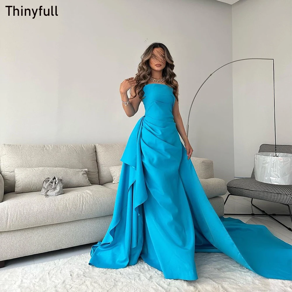 

Thinyfull Saudi Arabia Mermaid Prom Dress Strapless Sleeveless Evening Party Gowns 2023 Women Formal Dress Vestidos De Noche