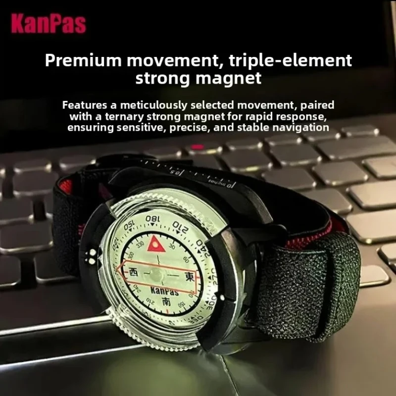 Kanpas Outdoor Watch Sports Portable Compass Night Light Waterproof Suitable for Diving, Hiking, Cycling Compass
