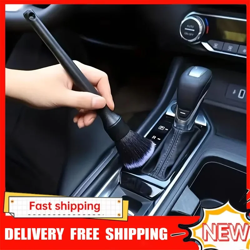 1 Uds. Cepillo para detalles de Interior de coche, cepillo de limpieza de cerdas suaves, herramienta de limpieza de automóviles para motocicleta, cepillo plumero para tablero de detalles de coche