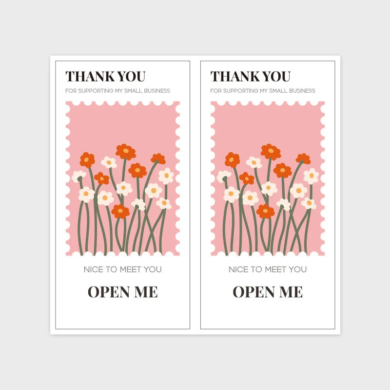 Наклейки с надписью Thank You s 5*10 см, 10-50 шт.