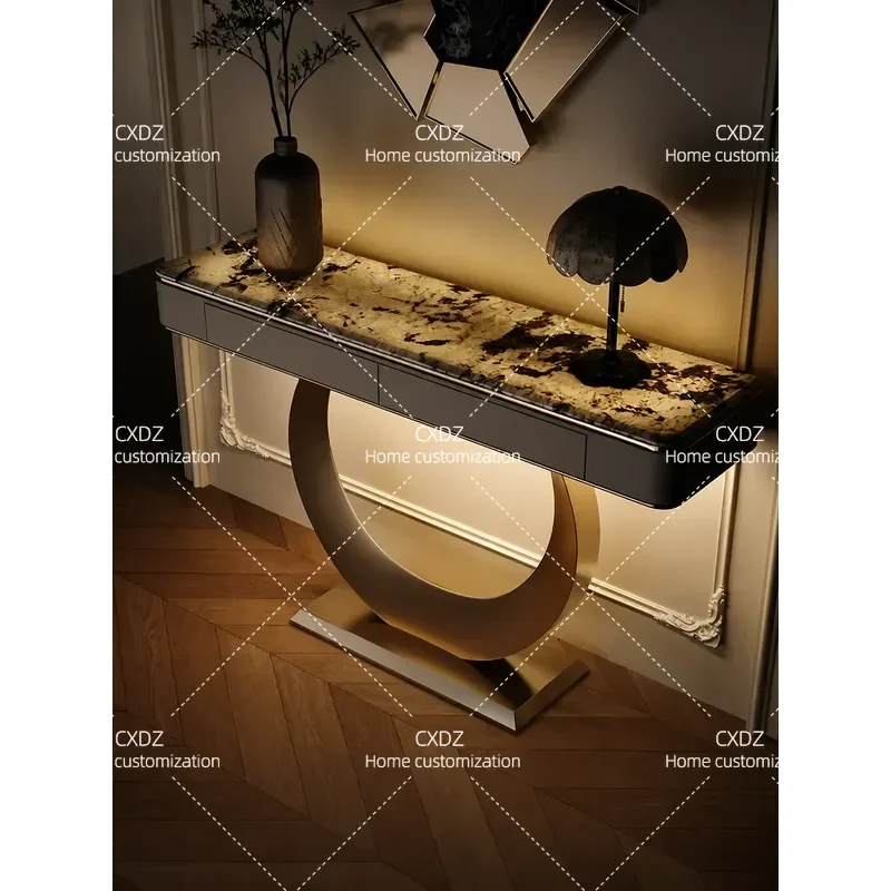Modern Light Luxury Entrance Cabinet Ultra Narrow Entryway Table High End Home Storage Shelf Advanced Sense Household