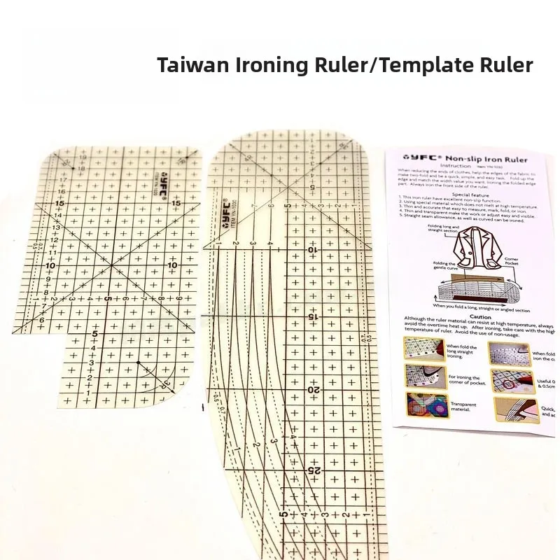 

High Temperature Ironing Ruler Taiwan Sewing Clear Scale Transparent round Corner 2R 3R Sewing Tools Home Fabric