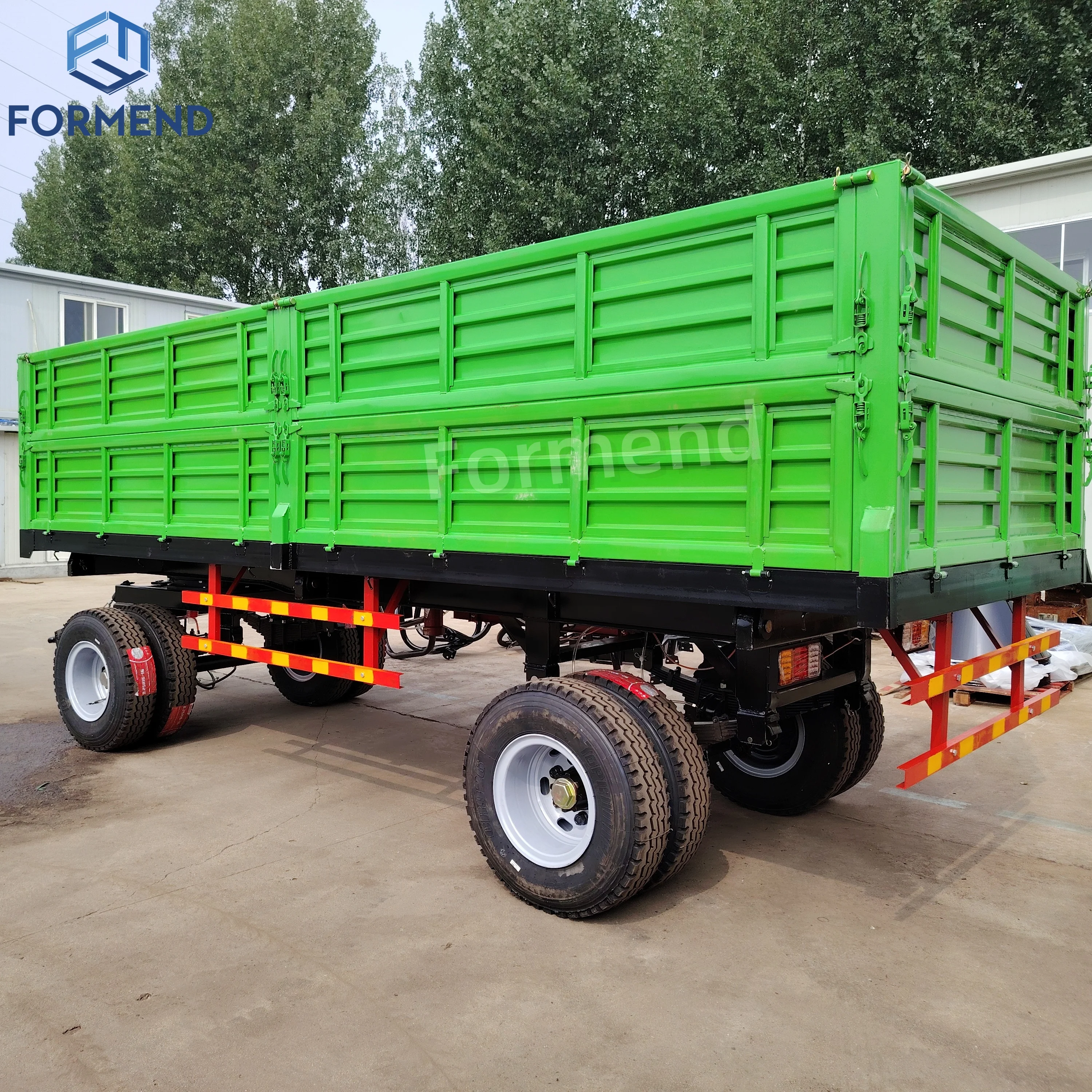 FORMEND Custom Size Load Capacity Color Agricultural Trailer Tractor End Dump with High Farm Use Drawn Farm Trailer