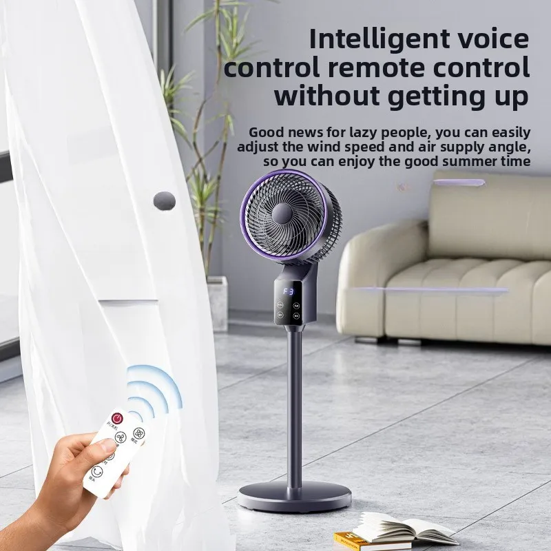 Air Circulation Fans Turbo Convection Mute Cooling Fan Electric Fans Timing Remote Control with Adapter Stand Floor Fan Cooling