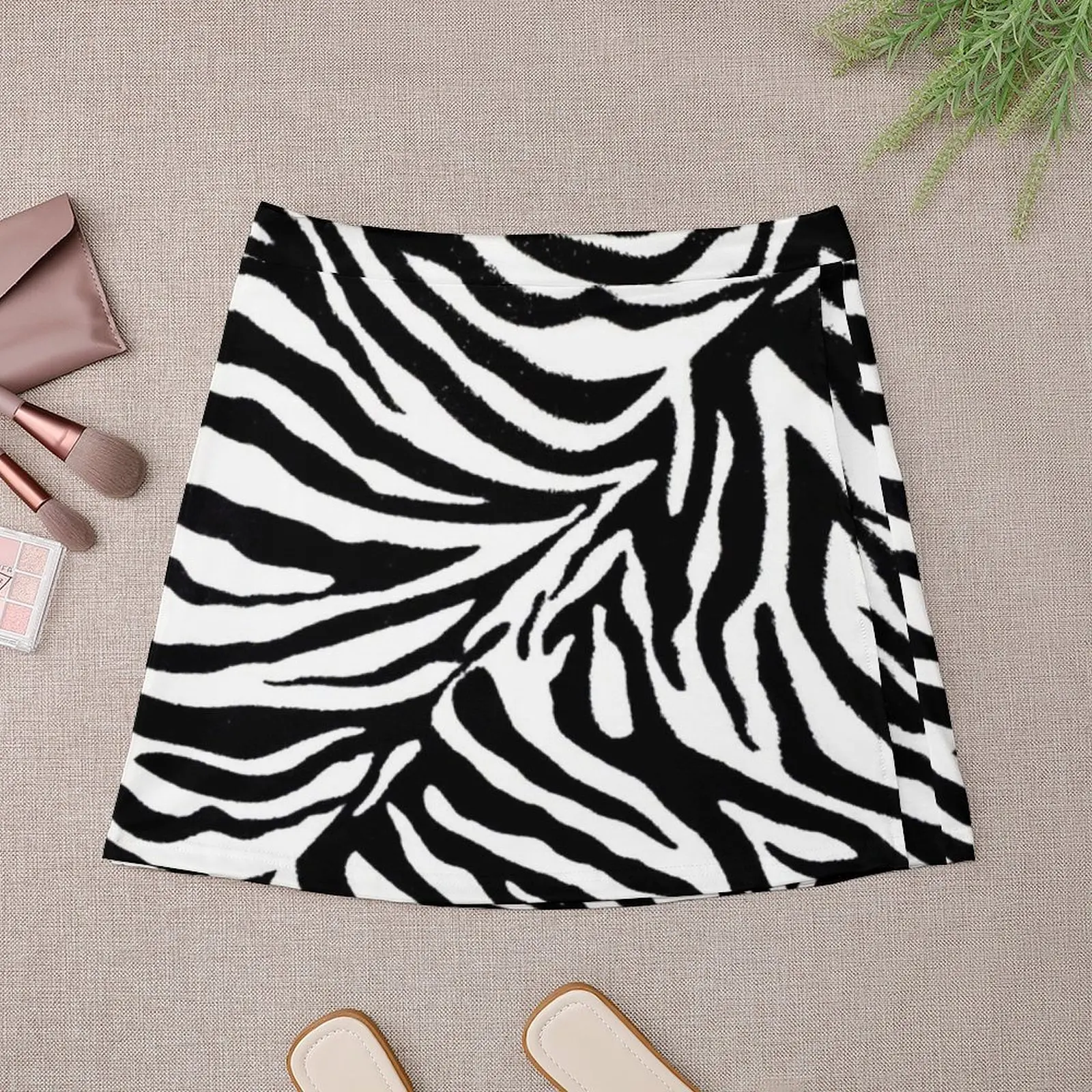 Zebra Stripe 1 Black and White Mini Skirt korean style clothes clothing women summer 2023