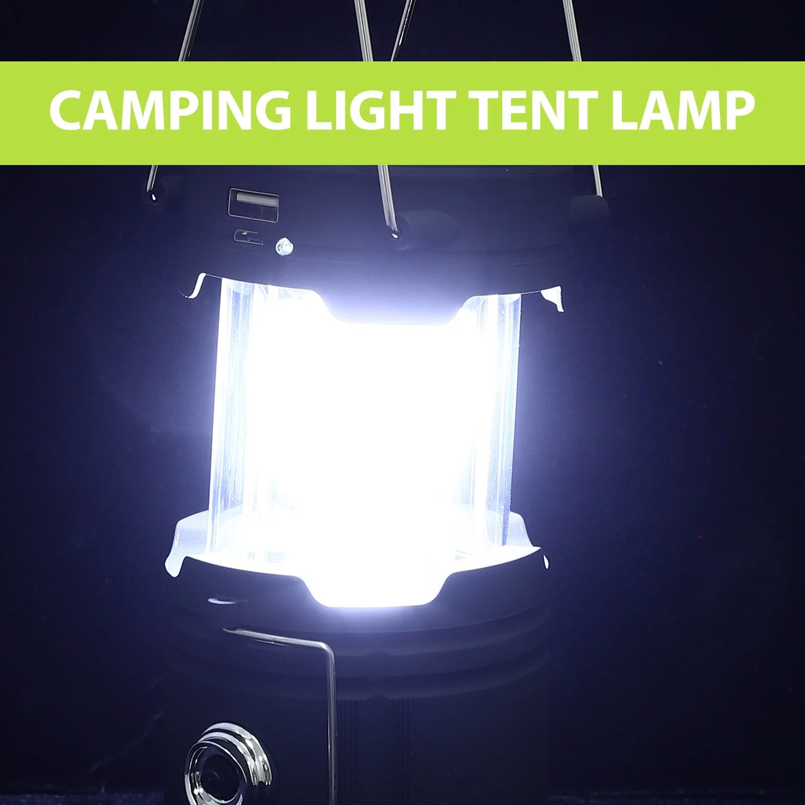 

Solar Portable Camping Light Waterproof Tent Lamp Outdoor Magnet Sports Light for Hiking Climbing Emergency Power Lamp