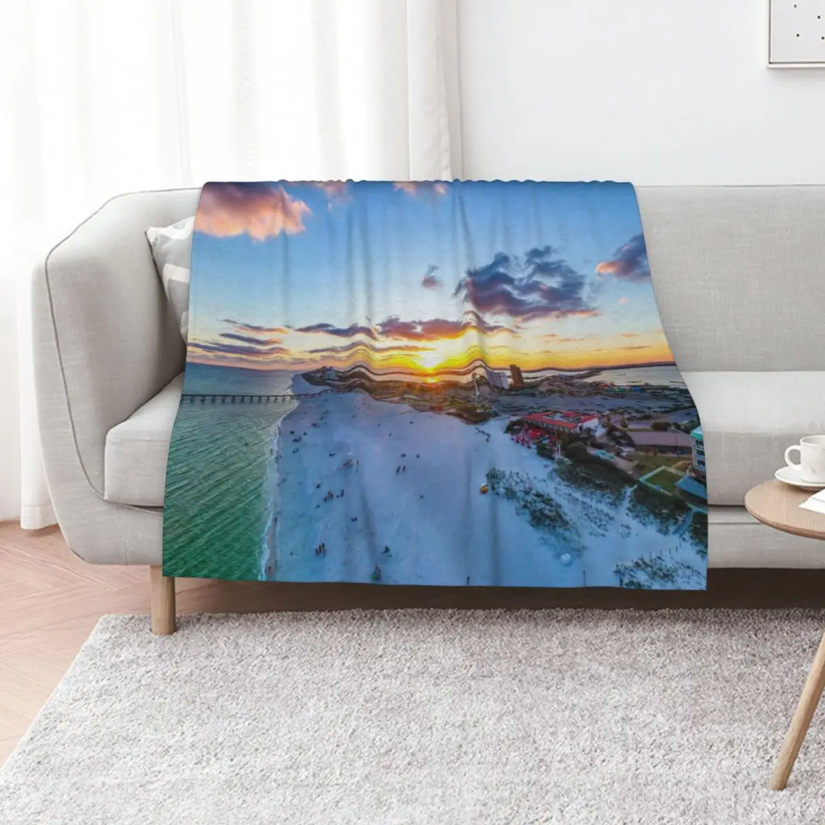 Casino Beach Sunrise Throw Blanket Thermals For Travel Weighted Warm Personalized Gift Thin Flannels Blankets