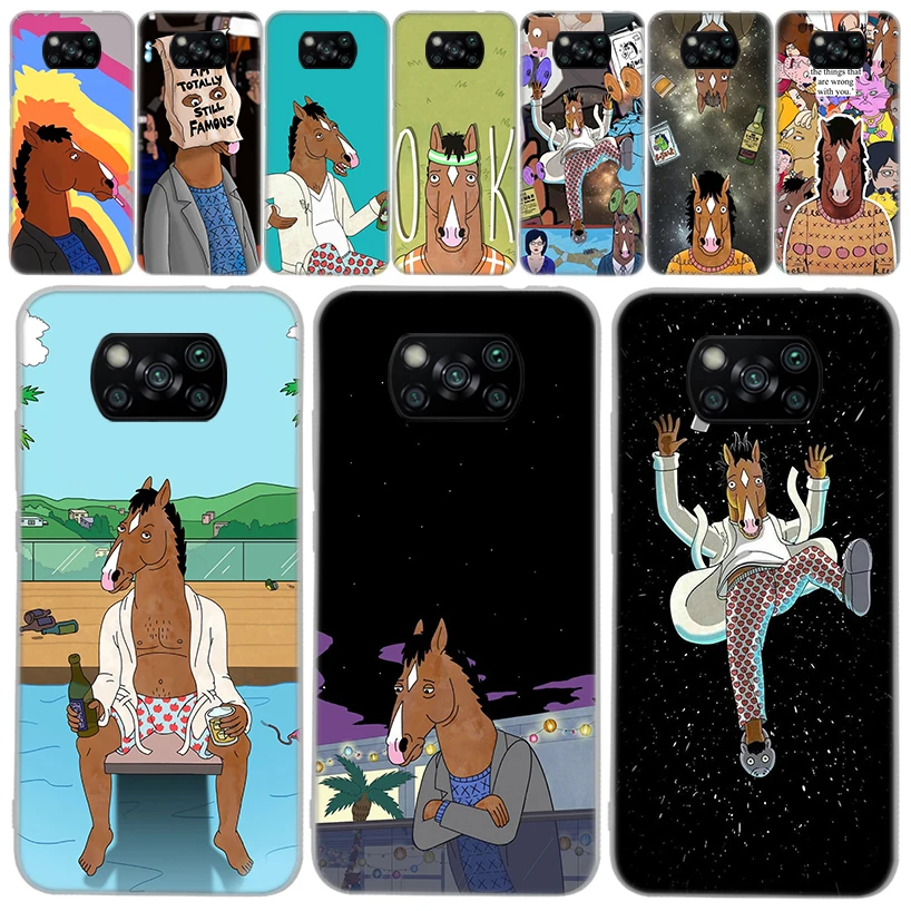 Cartoon B-BoJack Horsemans Soft Phone Case for Xiaomi Poco X6 X5 X4 Gt X3 Nfc F6 F5 Pro M5s M5 M4 M3 F4 F3 F2 F1 Capa Coque Cove