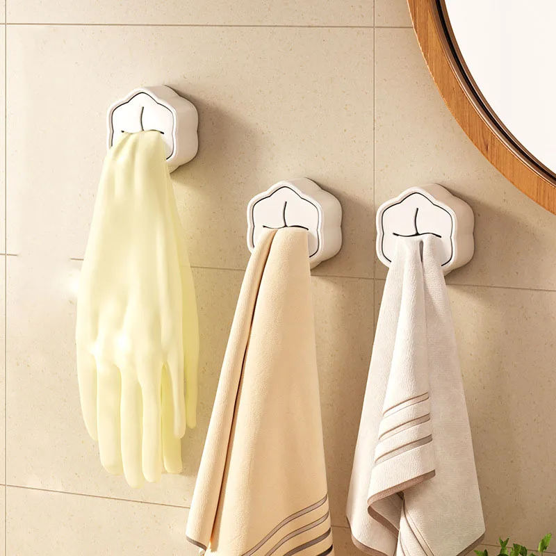 Net-Red Towel Rack Bathroom No-Perforation Bathroom Storage Rack Cloth Hanging Rod Wash Towel Storage Plug Towel Hook