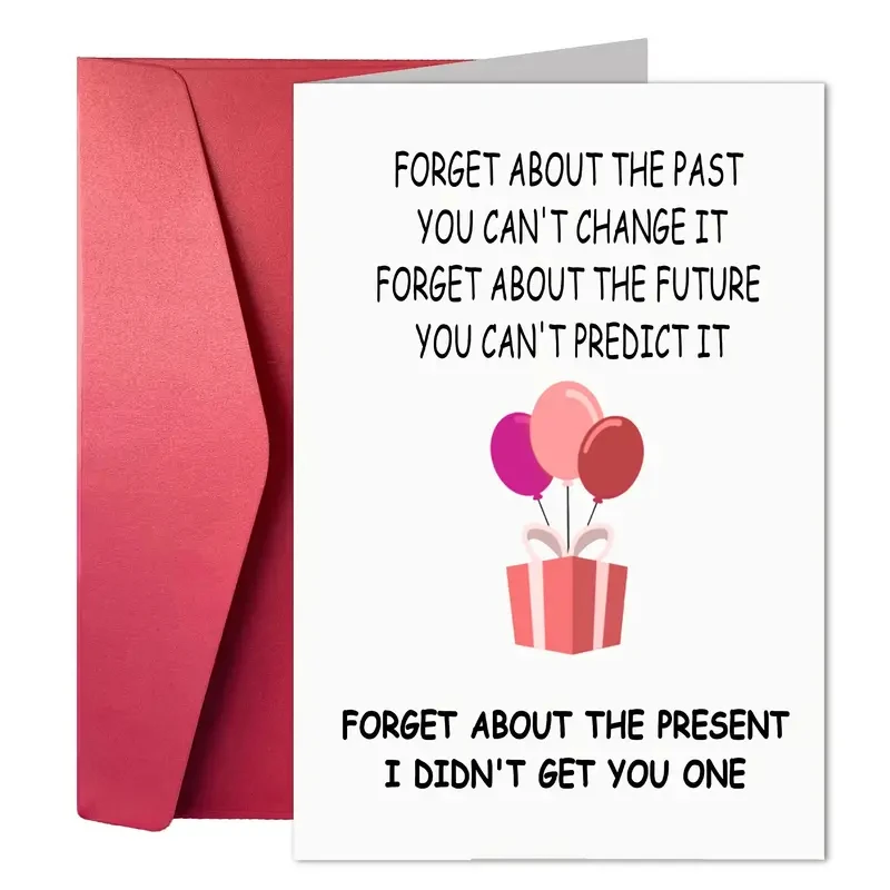 1 pc Forget About Gifts,Funny Birthday Greeting Card With Envelope, Naughty Birthday Card Gift For Him Her, Grown-Up Humor,