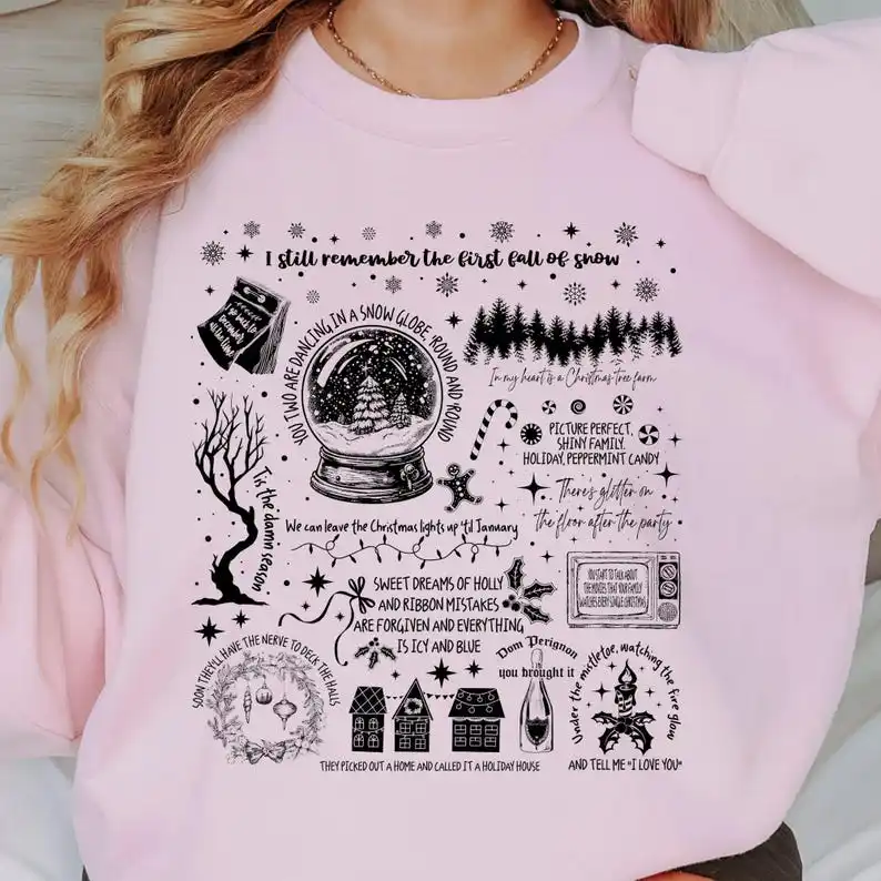 Sudadera con diseño de estrella Pop, versión lírica navideña, fan de música country, cuello redondo, TisTheDamnSeason, vacaciones, Besties, ropa Y2k a juego