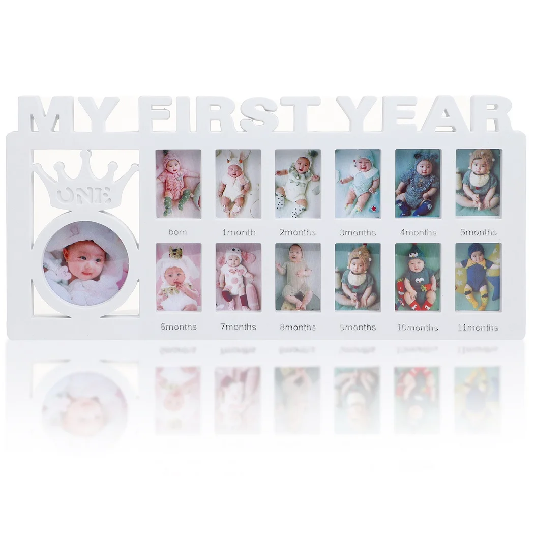 Newborn Baby Picture Frame My First Year Newborn Keepsake Frame 12 Months Baby Shower Gift Photo Frame For Memories White Color