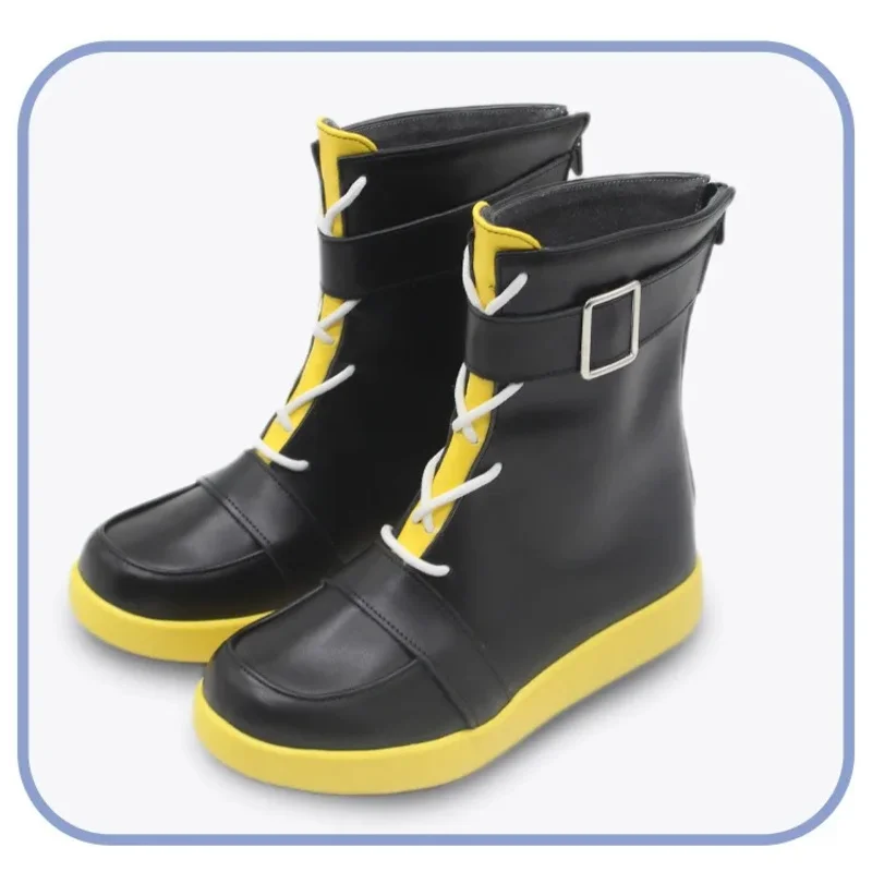 

2025 11 Game Ensemble Stars Tomoe Hiyori PU Leather Shoes Halloween Carnival Boots Cosplay Props Custom Made
