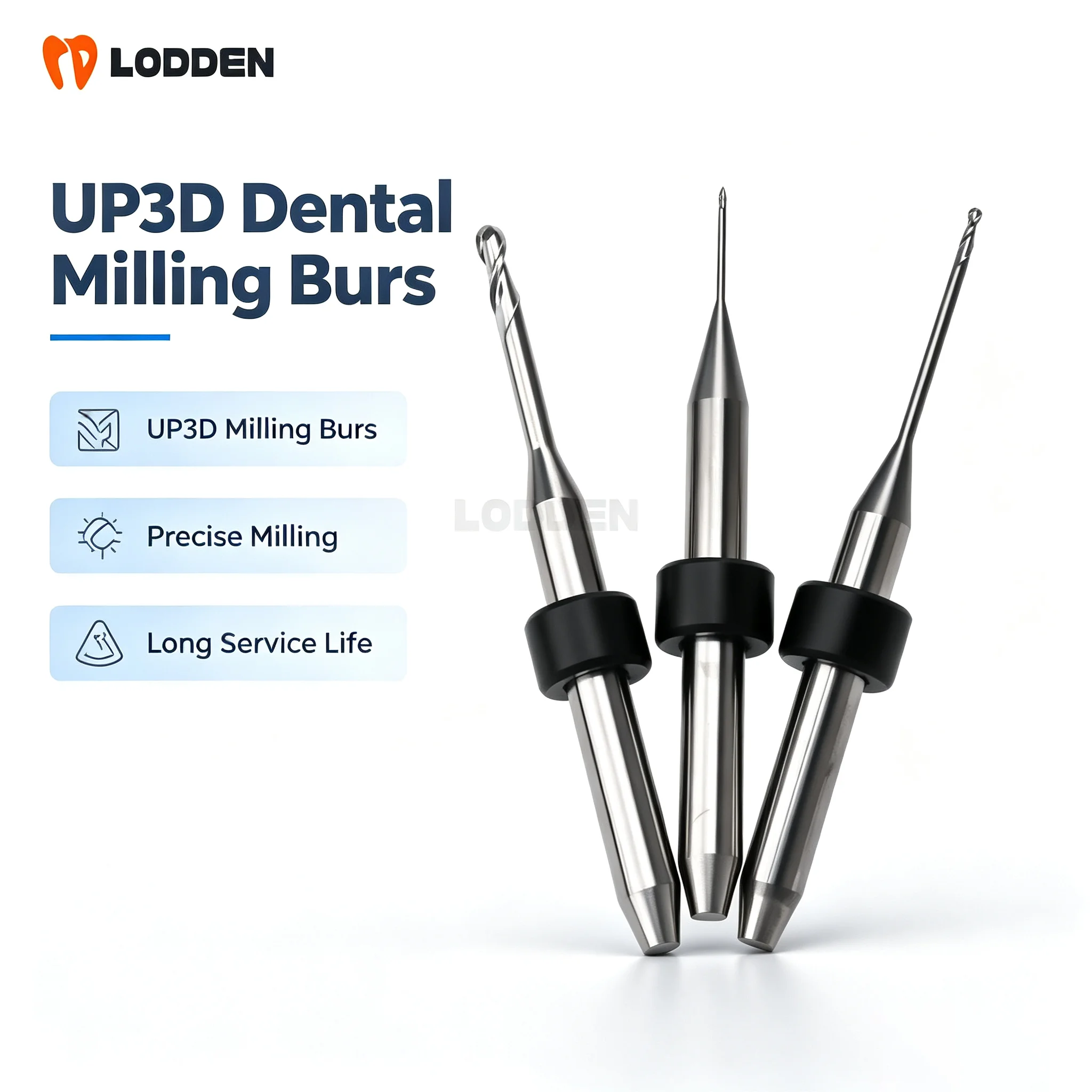 UP3D P52 P53 Dental Milling Burs for Zirconia PMMA Diamond Dental Materials D4 DC NC Coating CAD CAM System Dental Cutter Tool