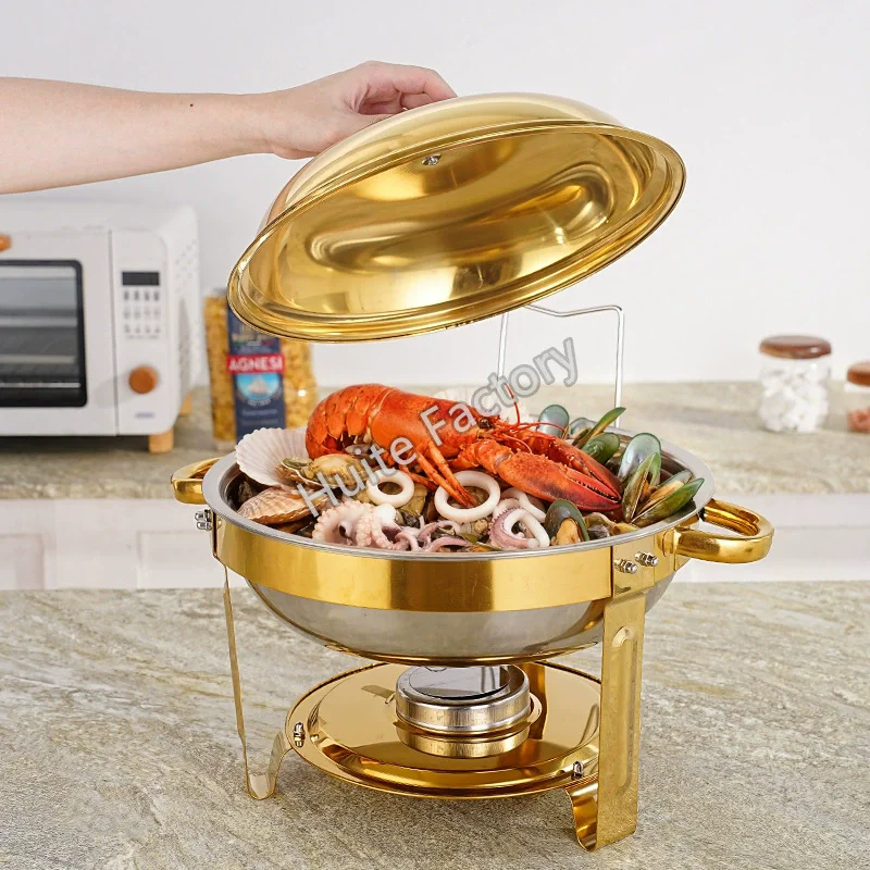 Chafing Dish Buffet Set 5QT Stainless Steel Round Chafing Dishes for Buffet With Lid Buffet Servers and Warmers for Party