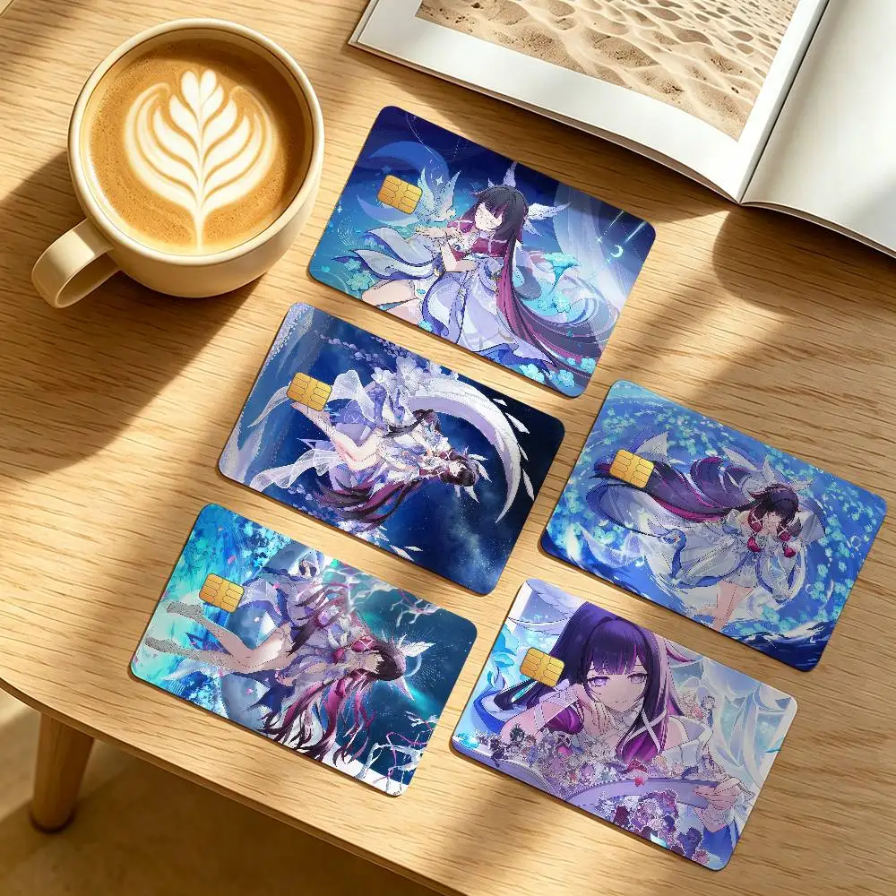 Game Genshin Impact Columbina Credit Card Public Transportation Cards Protective Sticker Waterproof Card Face Decoration 4PCS