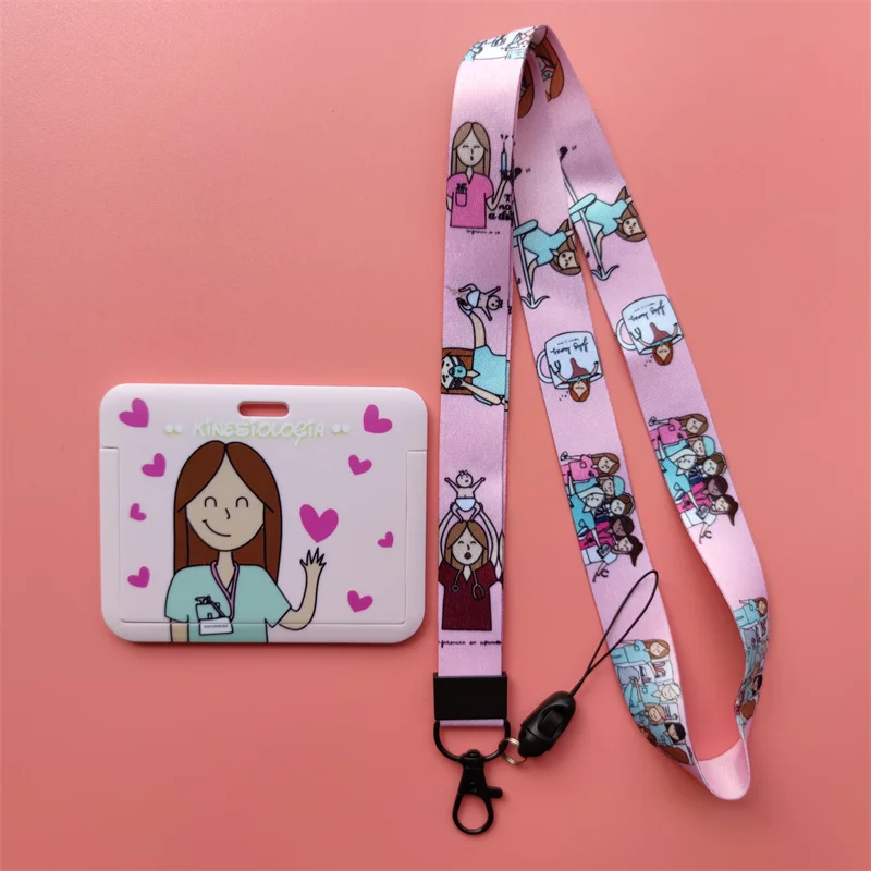 Arzt, Krankenschwester, horizontale Damen-Lanyards, Ausweishalter, Ausweishalter, zum Aufhängen von Seil, Lanyard, amüsantes Kartenetui, einziehbarer Clip – Detail 14