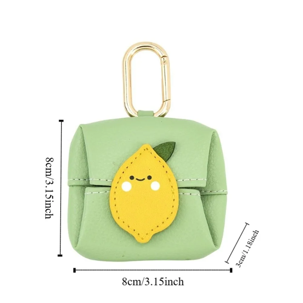 Aufbewahrungstasche, niedliche Leder-Kopfhörertasche, Mehrzweck-Avocado-Mini-Lippenstift-Tasche, koreanischer Stil, Schlüsselanhänger, Obst-Geldbörse für Mädchen