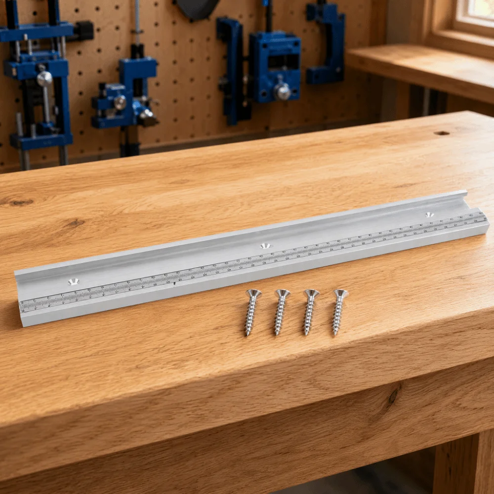 Aluminum Alloy T Track With Scale With Screws 400mm Length Miter Bar Slider Precise Calibration Woodworking Slider Tool